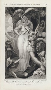 Kuvitus Shakespearen Kesäyön unelmaan (kaiverrus)