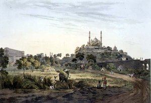 A View at Lucknow, plate VII, engraved by Daniel Havell (1785-1826) 1809 (engraving)finn