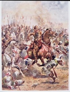 Charge of the Twenty-First Lancers, kuvitus "Glorious Battles of English Historysta" majuri C.H. Wylly, 1920-luku