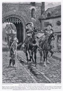 Henrik heittää Becketin viitan kerjäläiselle AD1117, 1920-luku. tekijältä Henry A. Payne