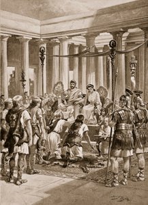 "The Groans of the Britons", kuvitus teoksesta "The History of the Nation" tekijältä Henry A. Payne