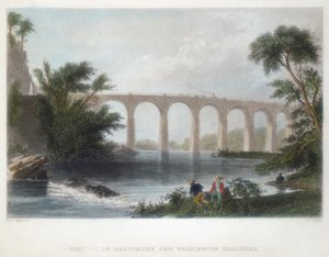 Viadukti Baltimore & Washington Railroadilla, c1838 tekijältä Henry Adlard