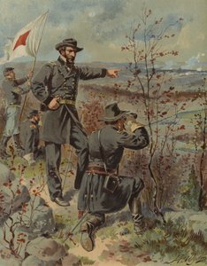 Kenraali Sherman Kenesaw Mountainilla, Georgiassa, Amerikan sisällissota, 4. lokakuuta 1864 (chromolitho) tekijältä Henry Alexander (after) Ogden