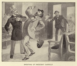 Presidentti Garfieldin ampuminen (litho) tekijältä Henry Alexander (after) Ogden