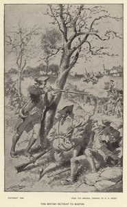 British Retreat to Boston (litho) tekijältä Henry Alexander (after) Ogden
