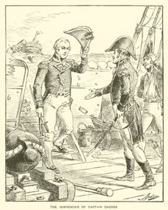 Kapteeni Dacresin antautuminen (litho) tekijältä Henry Alexander (after) Ogden