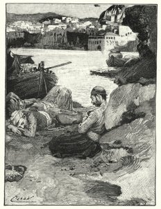Keskipäivän siesta Jaffassa (litho)