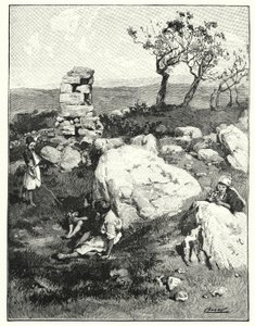 Muinainen maamerkki Libanonissa (litho) tekijältä Henry Andrew Harper