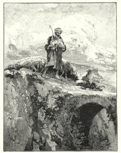 Silta ilman kaiteita Jordanin yli (litho) tekijältä Henry Andrew Harper