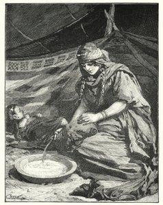 Beduiiniteltan sisustus (litho) tekijältä Henry Andrew Harper