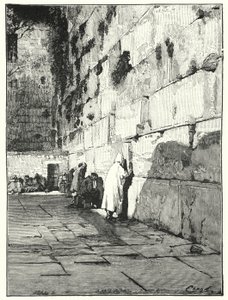 Juutalaisten itkupaikka, Jerusalem (litho) tekijältä Henry Andrew Harper