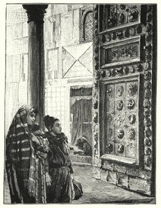 Damaskoksen suuren moskeijan metalliovi (litho) tekijältä Henry Andrew Harper