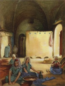 Talonpoikien koti Siloamissa (väri litho)