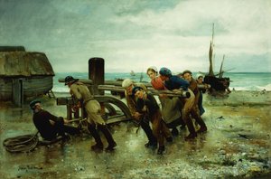 Laivan vetäminen, 1887