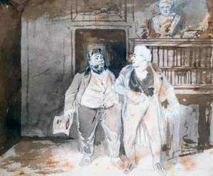 Kaksi hahmoa, c1825-1877 tekijältä Henry Bonaventure Monnier