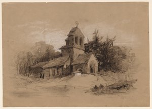 Kirkko maisemassa, 1800-luku. tekijältä Henry Bright