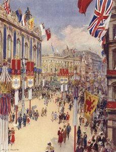 Piccadilly Circus, Lontoo (väri litho)