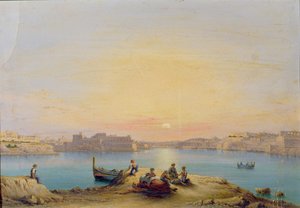 Vallettan satama auringonlaskun aikaan