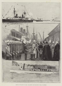 Siamin kuninkaan, Hänen Majesteettinsa ja Yorkin herttuan saapuminen Spitheadiin tekijältä Henry Charles Seppings Wright