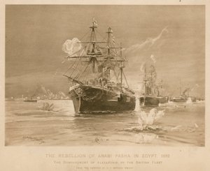Britannian laivasto pommitti Aleksandriaan Egyptin Ali Pashan kapinan aikana tekijältä Henry Charles Seppings Wright