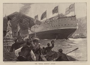 HMS Royal Arthur vesillä (kaiverrus) (kaiverrus) tekijältä Henry Charles Seppings Wright