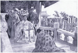 Han Yu esittelee muistomerkkiään tekijältä Henry Charles Seppings Wright