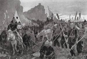 Sotilaat, joilla on "puruja" suussaan (litografia) tekijältä Henry Charles Seppings Wright
