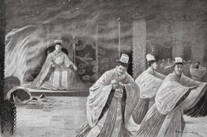 Keisari polttaa itsensä palatsissaan (litografia) tekijältä Henry Charles Seppings Wright