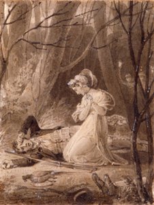Kohtaus George Crabben Tales of the Hallista, 1800-luku. tekijältä Henry Corbould