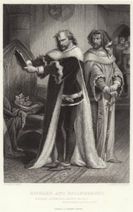 Rikhard ja Bolingbroke, Kuningas Rikhard II, näytös IV, kohtaus I. tekijältä Henry Courtney Selous