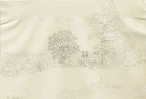 Eccleshall Village: kynäpiirros, nd [1788-1855] (piirustus) tekijältä Henry Curzon Allport