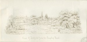 Lichfield - North View (kaukainen): kynäpiirros, nd [1788-1855] (piirustus) tekijältä Henry Curzon Allport