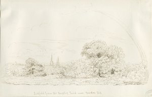 Lichfield - North View (kaukainen): kynäpiirros, nd [1788-1855] (piirustus)