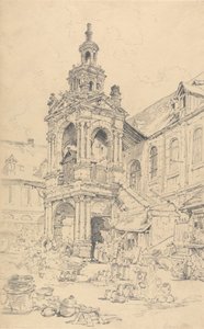 Haute Vielle Tourin Hallen kuisti, Rouen tekijältä Henry Edridge