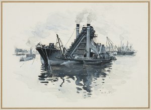 Ruoppaaja Salford Docksissa tekijältä Henry Edward Tidmarsh