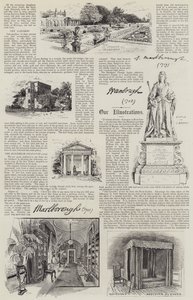 Blenheimin palatsi kuvitettu (litho) tekijältä Henry Edward Tidmarsh