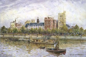 Lambethin palatsi ja kirkko tekijältä Henry Edward Tidmarsh