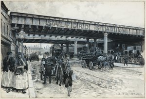 Salfordin rautatieasema, New Bailey Street tekijältä Henry Edward Tidmarsh
