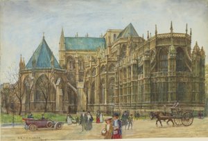 Näkymä Henrik VII:n kappeliin Westminster Abbeyssa, 1913 (wc paperille) tekijältä Henry Edward Tidmarsh