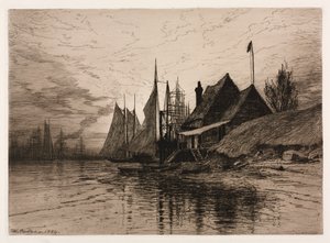 Ilta, New Yorkin satama, 1884. tekijältä Henry Farrer