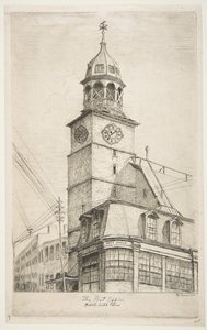Posti, Keski-Hollannin kirkko vanhan New Yorkin kohtauksista, 1870. tekijältä Henry Farrer