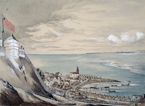 Linnoitus ja Mackinawin kylä, intiaanien leirintäalue, syyskuu 1842 (wc paperilla)