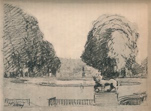 Melankolisessa kehyksessä vanhoista leikatuista puista, c1927, 1927