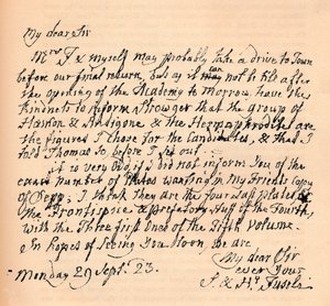 Henry Fuselin kirje 29. syyskuuta 1823 1904 tekijältä Johann Heinrich Füssli