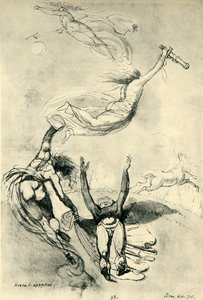 Kuollut sankari jumalattarien kanssa, 1778, 1943. tekijältä Johann Heinrich Füssli