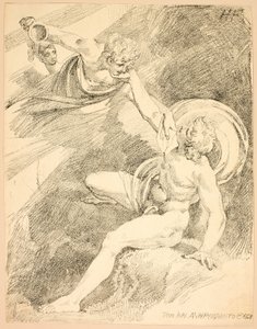 Taivaallinen Ganymede, levy XV Specimens of Polyautography -lehden toisesta numerosta tekijältä Johann Heinrich Füssli