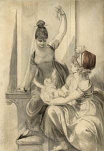 Äiti ja hänen perheensä maalla, 1806-1807 tekijältä Johann Heinrich Füssli