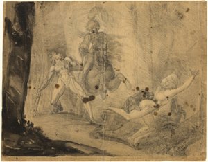 Theodore tapaa metsässä esi-isänsä Guido Cavalcantin aaveen, jahtaamassa mastiffien kanssa entistä halveksivaa rakastajataraan tekijältä Johann Heinrich Füssli