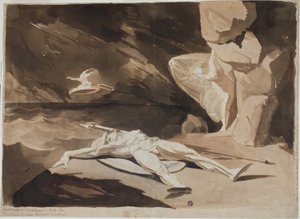 Thetis suree Akilleen ruumista tekijältä Johann Heinrich Füssli