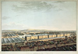 Näkymä Lontoon laiturille St. Georges-in-the-Eastista, kaiverrus Daniel Havell, pubi. kirjoittanut T. Clay, 1816 (akvatinta) tekijältä Henry Haseler